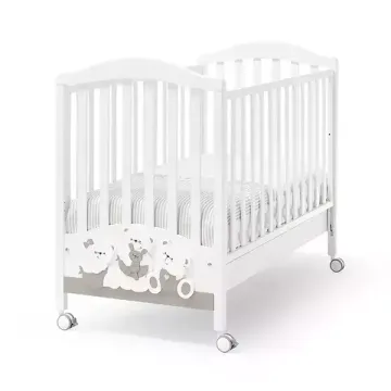 Детская кроватка на колесах Erbesi Mirtillo White/Tortora