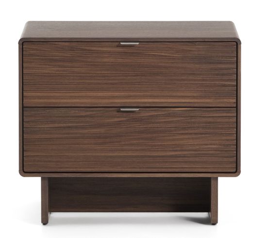 Прикроватная тумбочка Norlen с 6 ящиками шпон ореха 60 x 52 см