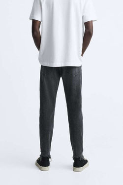 ZARA ДЖИНСЫ SKINNY С РАЗРЕЗАМИ, УГОЛЬНЫЙ
