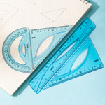 Набор линеек Deli "Woove" (треугольник .2 шт, линейка 20 см,транспортир)