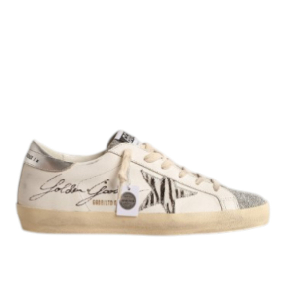 Кеды Golden Goose Superstar LTD with silver Swarovski crystal tongue