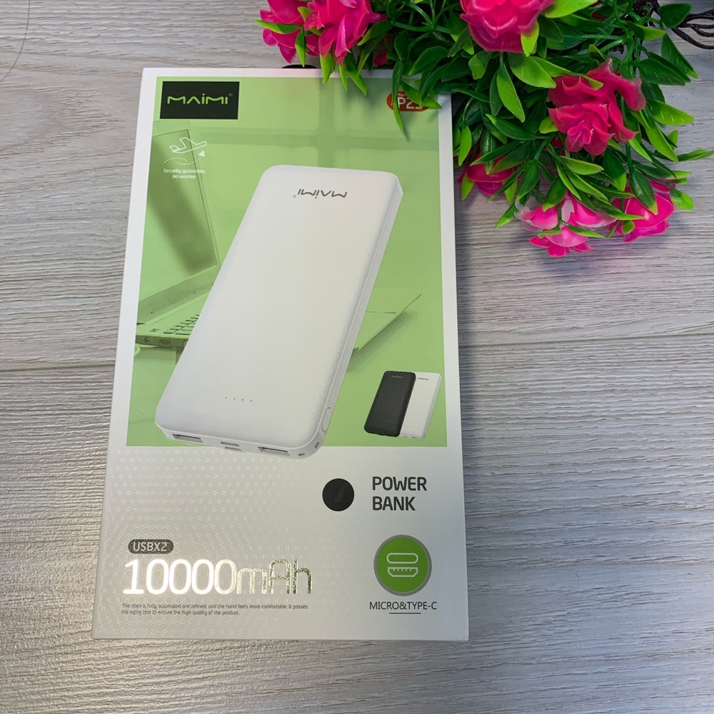 Power Bank 10000mAh, 2 USB, Maimi P25, черный