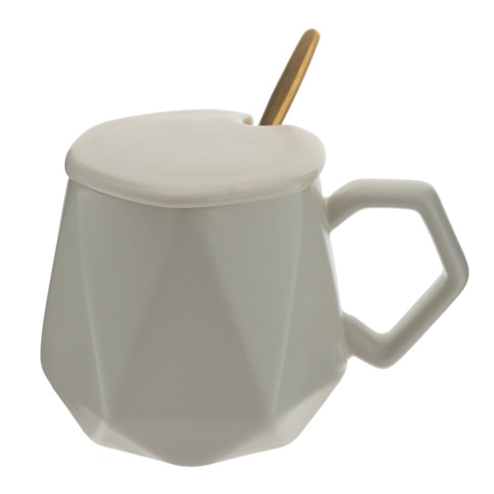 GAEM Кружка с крышкой и ложкой, 450 мл, L14 W9 H9,5 см