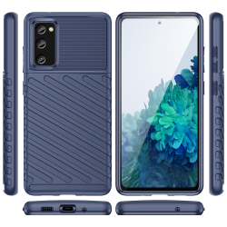 Противоударный чехол темно-синего цвета на Samsung Galaxy S20 FE (Fan Edition), серия Onyx от Caseport