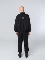 Толстовка "Пацанская" с нашивками. Черная