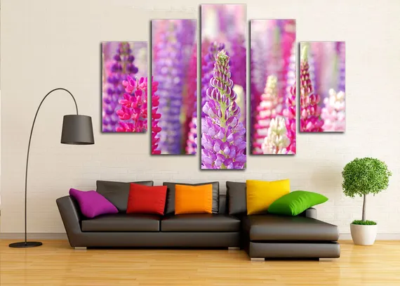 Модульная картина "Сказочные цветы"