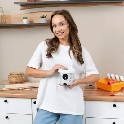 Lacrima color Краска Быстросохнущая, Гладкая, до 100°, Водоэмульсионная, Акриловая дисперсия, Глубокоматовое покрытие, 1 л, 1.4 кг, бежевый