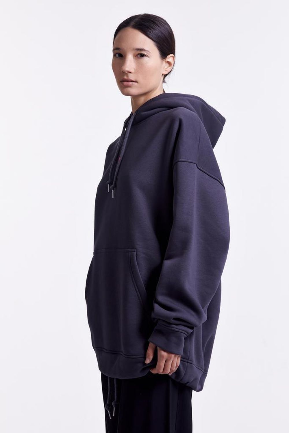 Худи Гербарий Роза Warm со шнурком в поясе темно-серый