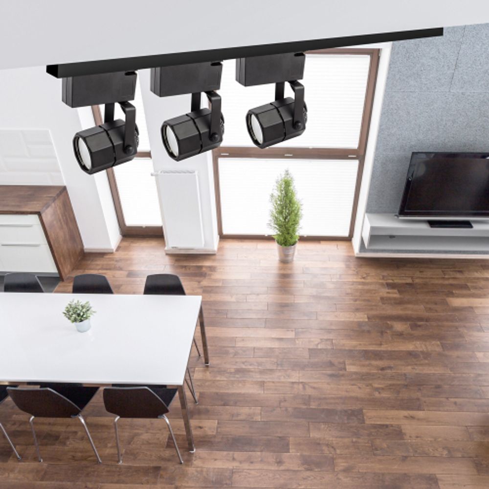 Трековый светильник однофазный ЭРА TR9-GU10 BK под лампу GU10 черный | Однофазные светильники под лампу