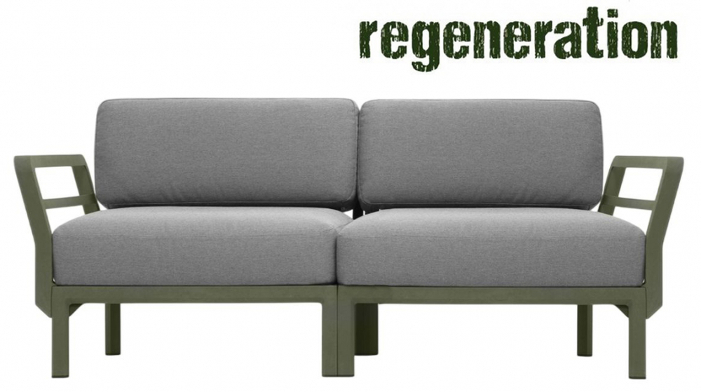 Диван пластиковый с подушками Nardi Maximo 2, кактус, лава