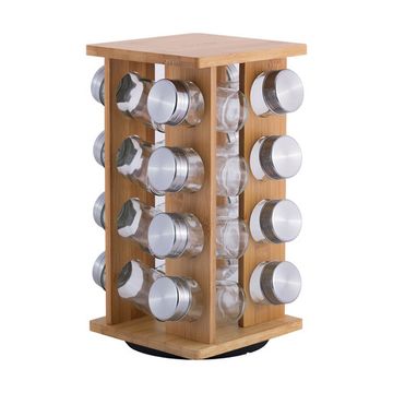 Набор ёмкостей для специй 16 шт. Kamille КМ-7042 на прямоугольной бамбуковой подставке