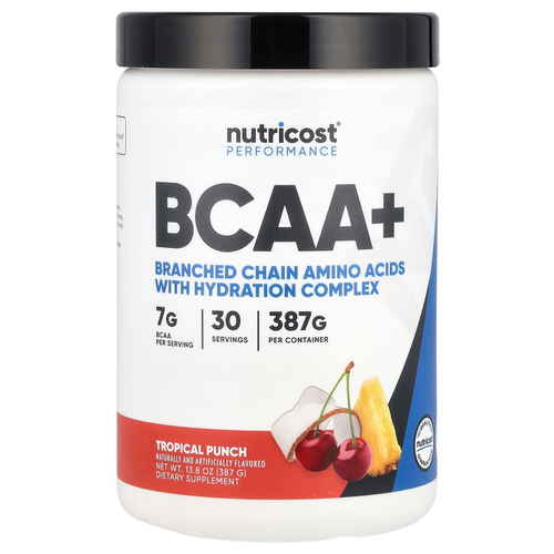 Nutricost, Performance, BCAA +, тропический пунш, 387 г (13,8 унции)