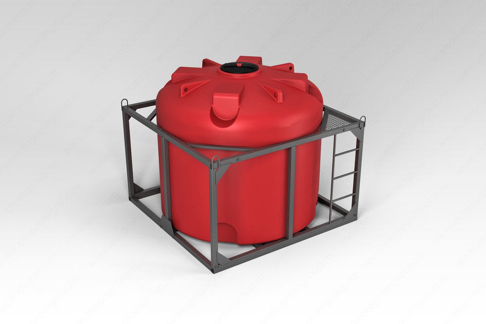 Емкость пищевая в обрешетке ЭкоПром TR 5000 л. вертикальная (215x215x194см;красный) - арт.555719