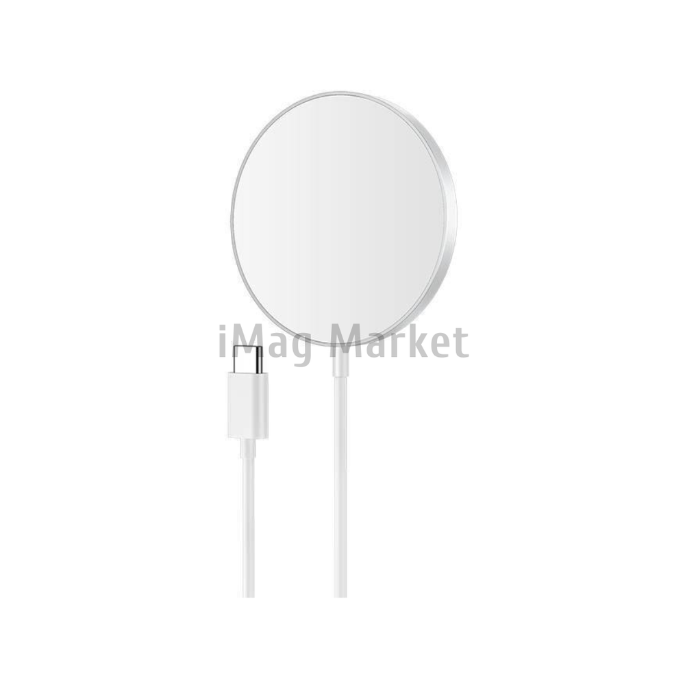 Беспроводное зарядное устройство Borofone BQ11, 15W, 2A, MagSafe, встроенный кабель Type-C, 1м, белый