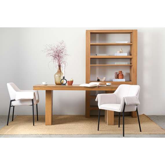 Стул Aline Arms молочный шенилл