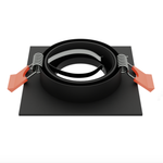 Светильник встраиваемый Vaes MARS Q1, чёрный, поворотный, цоколь GU10