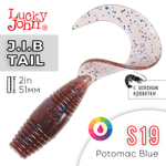 Твистер Lucky John J.I.B. TAIL 2" (51 мм), 10шт/уп
