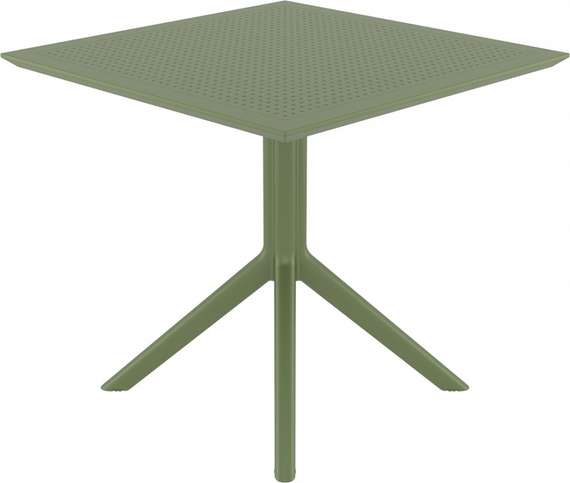 Стол пластиковый Sky 80х80 см, оливковый