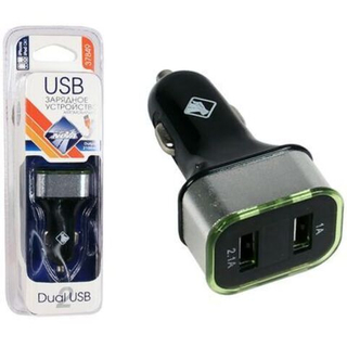 Вольтметр электронный в прикуриватель 12v\24v Nova Bright 46898  2USB+LEDиндикатор (2100мА)