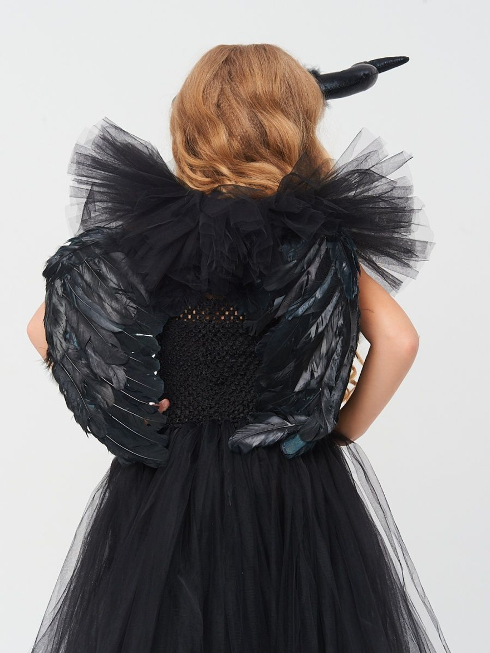 Костюм платье рога крылья Малефисента на Хэллоуин