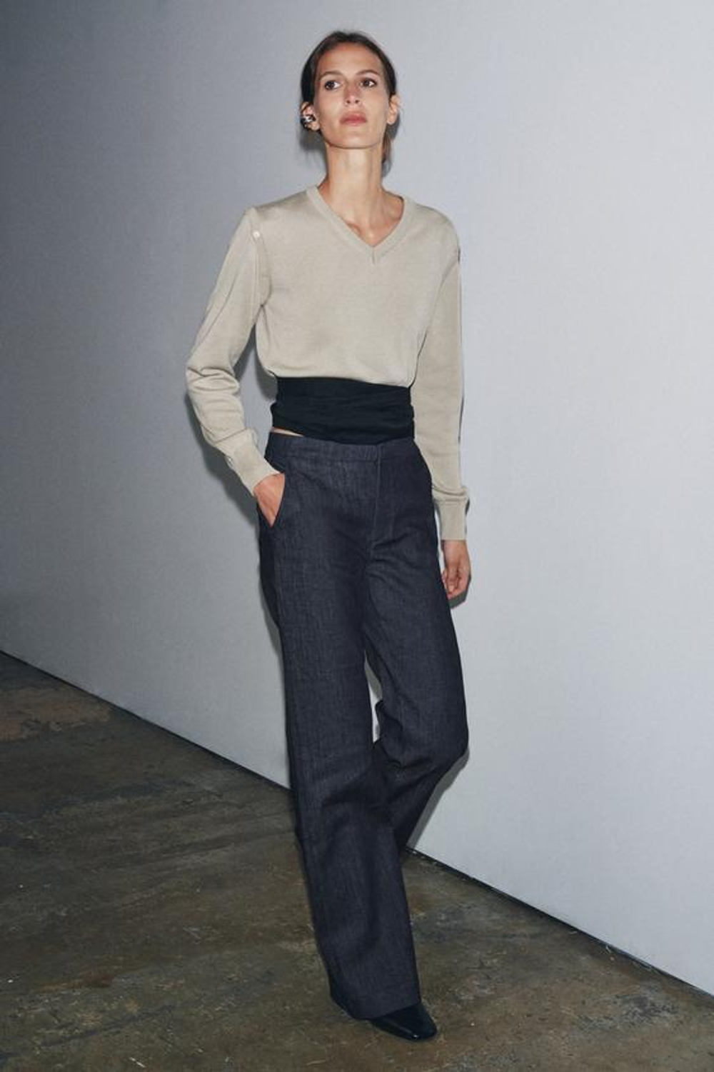 ZARA ДЖИНСЫ КЛЕШ СО СРЕДНЕЙ ПОСАДКОЙ — ZW COLLECTION, СИНИЙ