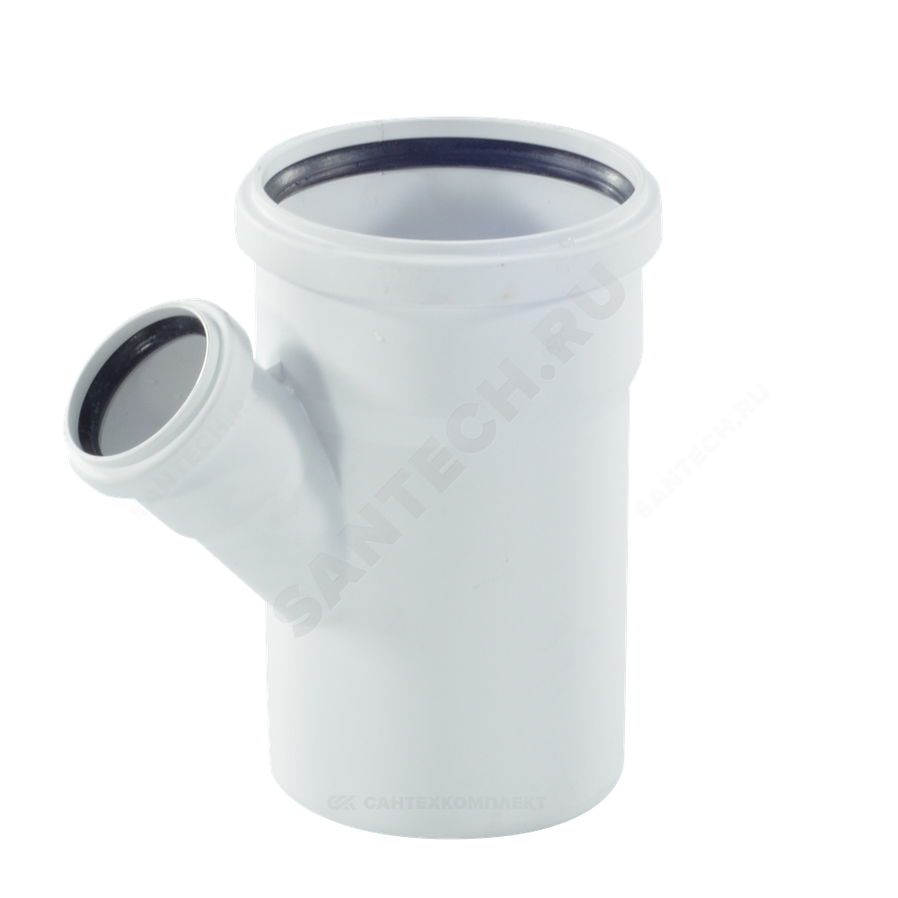 Тройник PP-H переходной бесшумный белый RAUPIANO PLUS Дн 110х50х87гр б/нап в/к Rehau 11213241002