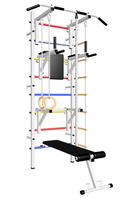 Шведская стенка Sv Sport 508 (Турник стандарт/Брусья/Стойка/Скамья/Канат/Кольца/Лестница)