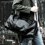 RIOREX PU Gym Bag, Portable Crossbody Luggage Bag, Travel Bag Regular Unisex Black