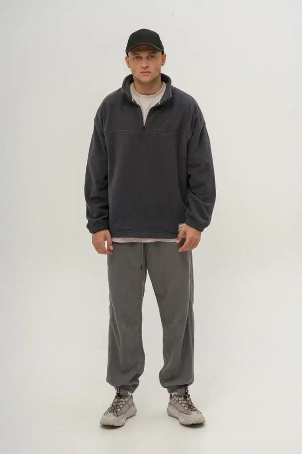 Толстовка КУЛЬТУРА "HALF ZIP FLEECE", темно-серый