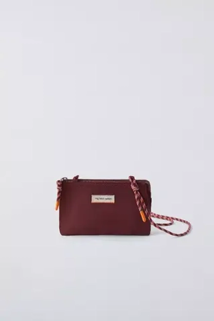 ZARA СУМКА ИЗ НЕЙЛОНА С ПЛЕЧЕВЫМ РЕМНЕМ, БОРДОВО-КРАСНЫЙ