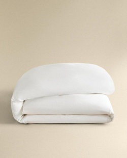 ZARA HOME САТИНОЙ ПОДОДЕЯЛЬНИК (300 НИТЕЙ), ЖЕЛТОВАТО-БЕЛЫЙ