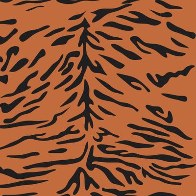 Тигр полоски черные на оранжевом
