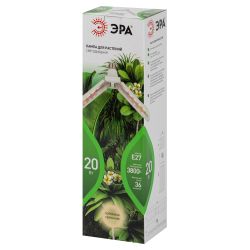 Фитолампа для растений светодиодная ЭРА GREEN LINE ФИТО-20W-PFR-E27-GR 2-х лепестковая полного спектра 20 Вт Е27