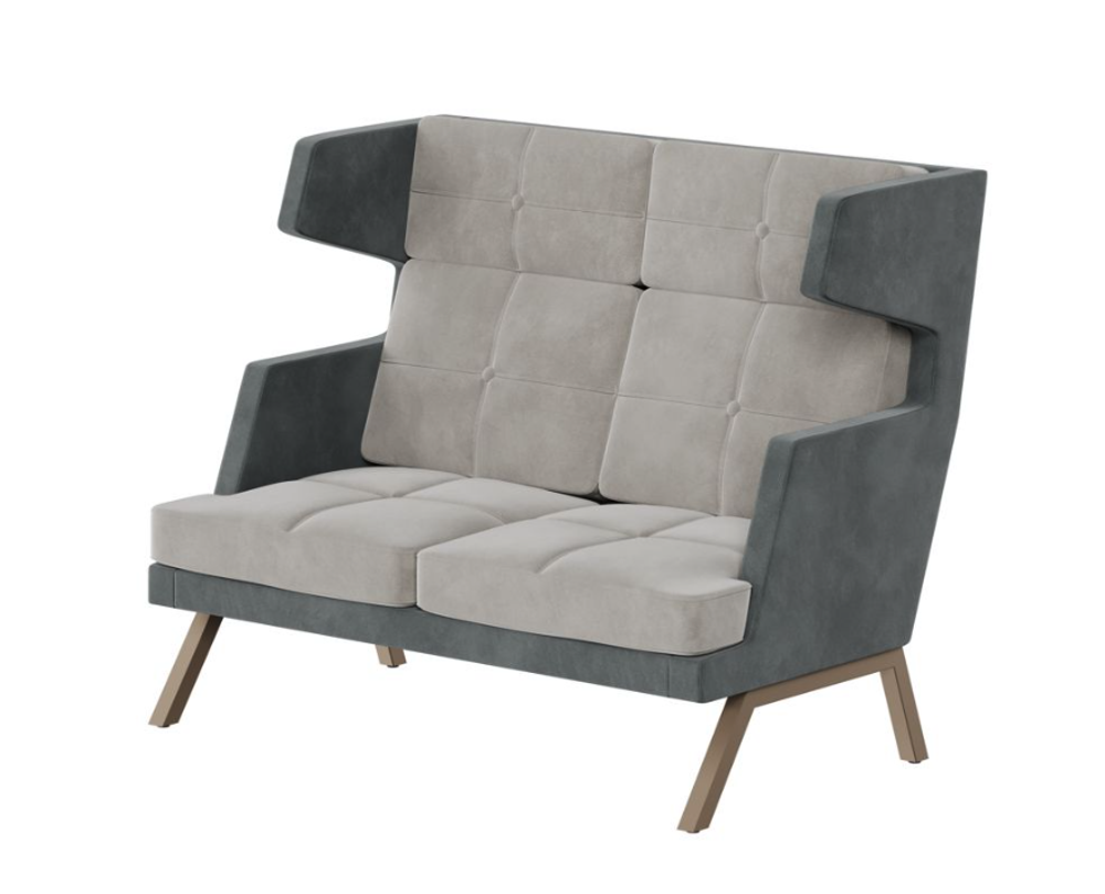 Диван двухместный с высокой спинкой и декором из пуговиц ALDB-02 АЛДО