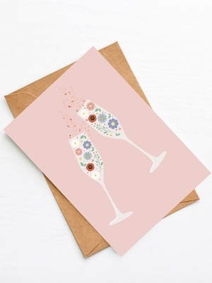 Открытка Бокалы шампанского