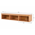 Полка навесная с 3 секциями Хемнэс Hemnes/ Кымор, 183х34х37 см, светло-коричневый