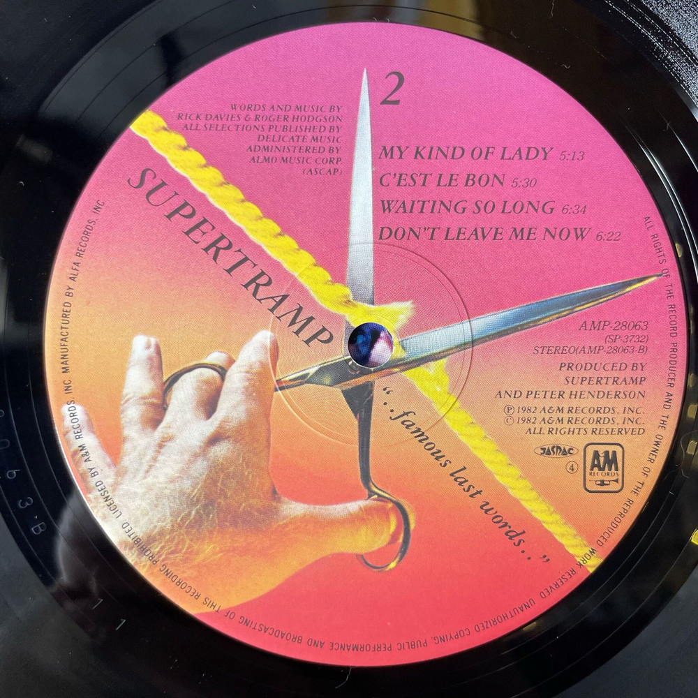 Винтажная виниловая пластинка LP Supertramp Famous Last Words (Japan 1982) (Obi) Know Who You Are