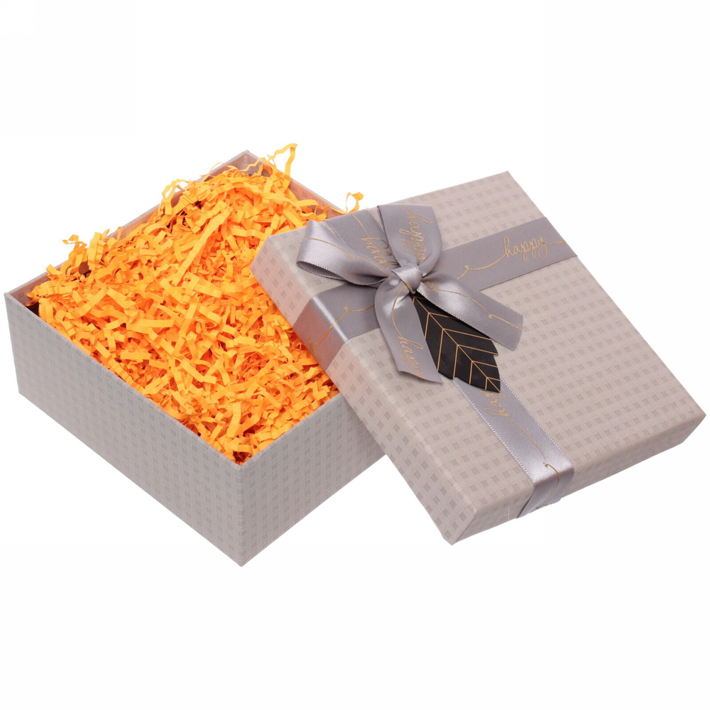 Наполнитель бумажный для подарков «Палящее солнце» 50г (гофре), оранжевый