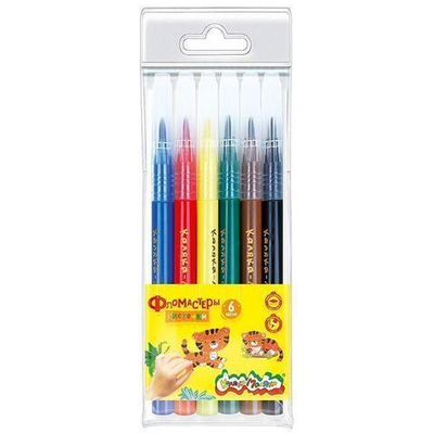 Фломастеры 6 цв. кисточки (Каляка-Маляка)