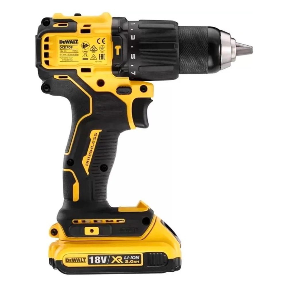 DeWalt DCD709D2T дрель-шуруповерт (2 x 2 Ач, ЗУ)