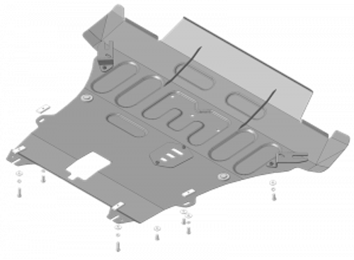 Защита картера двигателя, КПП, переднего бампера (2 мм, сталь) для Renault Duster 2015-2020 Motodor.71701