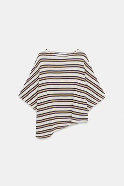 ZARA ТОП В РУСТИКАЛЬНОМ СТИЛЕ С КОРОТКИМИ РУКАВАМИ, ПОЛОСКИ