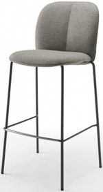 Стул барный с обивкой Scab Design Mentha Pop, антрацит, светло-серый