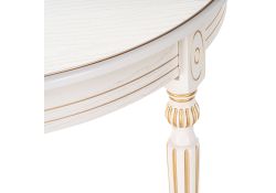 Стол Брейзер 110(140)х110х77 молочный / золото