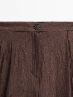 Massimo Dutti Широкие брюки, коричневый