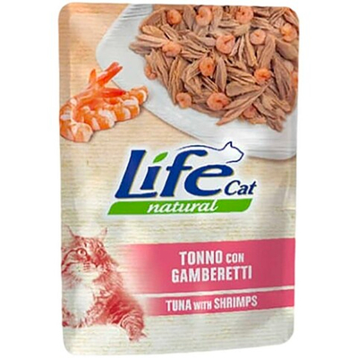 Lifecat консервы для кошек (тунец с креветками) 70 г пакетик