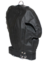 Шлем подчинения со шнуровкой, на ошейнике (Цвет: черный)