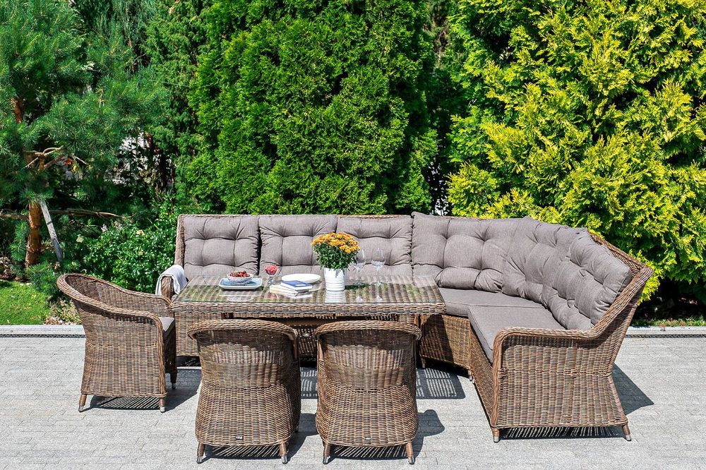 "Бергамо" модульный диван из ротанга, цвет коричневый