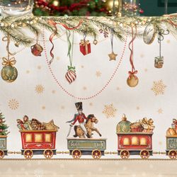 СКАТЕРТЬ "ЩЕЛКУНЧИК" 160Х220СМ БЕЖЕВЫЙ,100% ХЛОПОК,ТВИЛ