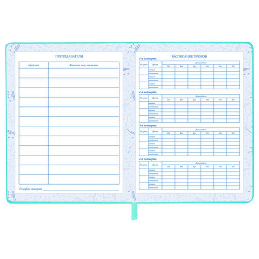 Дневник для музыкальной школы 170х215 мм, 48 л., обложка кожзам твердая, фольга, BRAUBERG, справочный материал, КОТИК, 107367